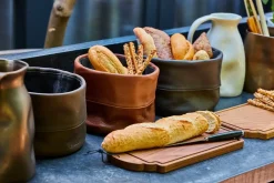 - Bread Basket Brødkurv - Ben - Vintage grå læder*Dutchdeluxes