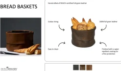 - Bread Basket Brødkurv - Ben - Vintage cognac læder*Dutchdeluxes Outlet