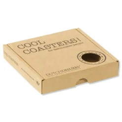 - Coaster set of 4 - Glasbrik - Brun læder^Dutchdeluxes Online