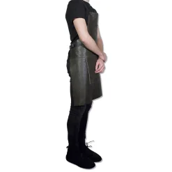 - Forklæde - BBQ Style - Vintage Grå Læder^Dutchdeluxes Online