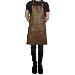 - Forklæde - BBQ Style - Vintage Brun Læder*Dutchdeluxes