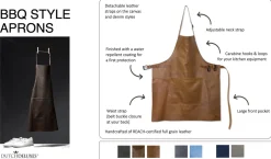 - Forklæde - BBQ Style - Vintage Brun Læder*Dutchdeluxes