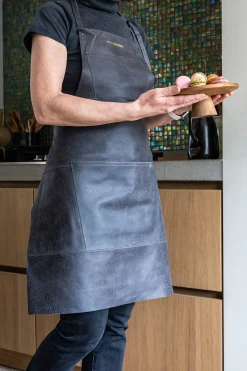 - Forklæde - Brushed Style - Vintage Sort Læder^Dutchdeluxes Online