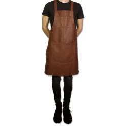 - Forklæde - Suspender Style - Brun Læder^Dutchdeluxes New