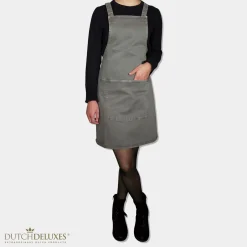 - Forklæde - Suspender Style - Denim Grå-Grøn^Dutchdeluxes New