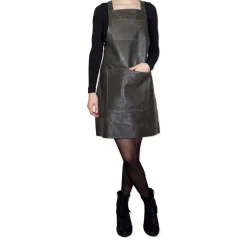 - Forklæde - Suspender Style - Vintage Grå*Dutchdeluxes Online