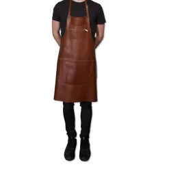 - Forklæde - Zipper Style - Brun Læder*Dutchdeluxes Clearance