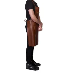 - Forklæde - Zipper Style - Brun Læder*Dutchdeluxes Clearance