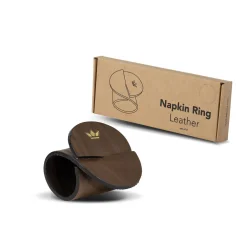 - Napkin Ring - Set of 4 - Vintage brun læder*Dutchdeluxes Best