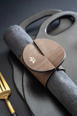 - Napkin Ring - Set of 4 - Vintage brun læder*Dutchdeluxes Best