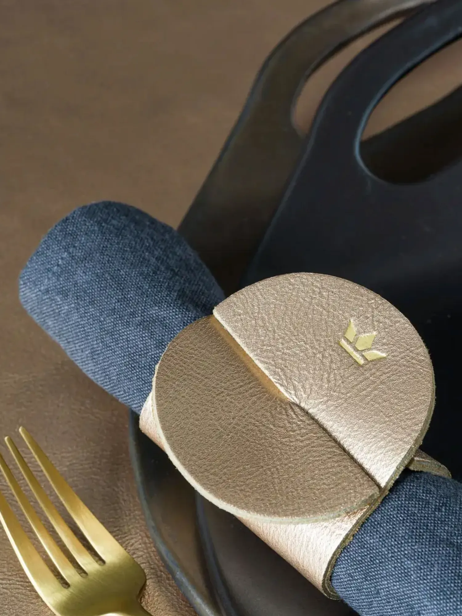 - Napkin Ring - Set of 4 - Pearly Rose læder*Dutchdeluxes New