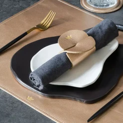 - Napkin Ring - Set of 4 - Pearly Rose læder*Dutchdeluxes New