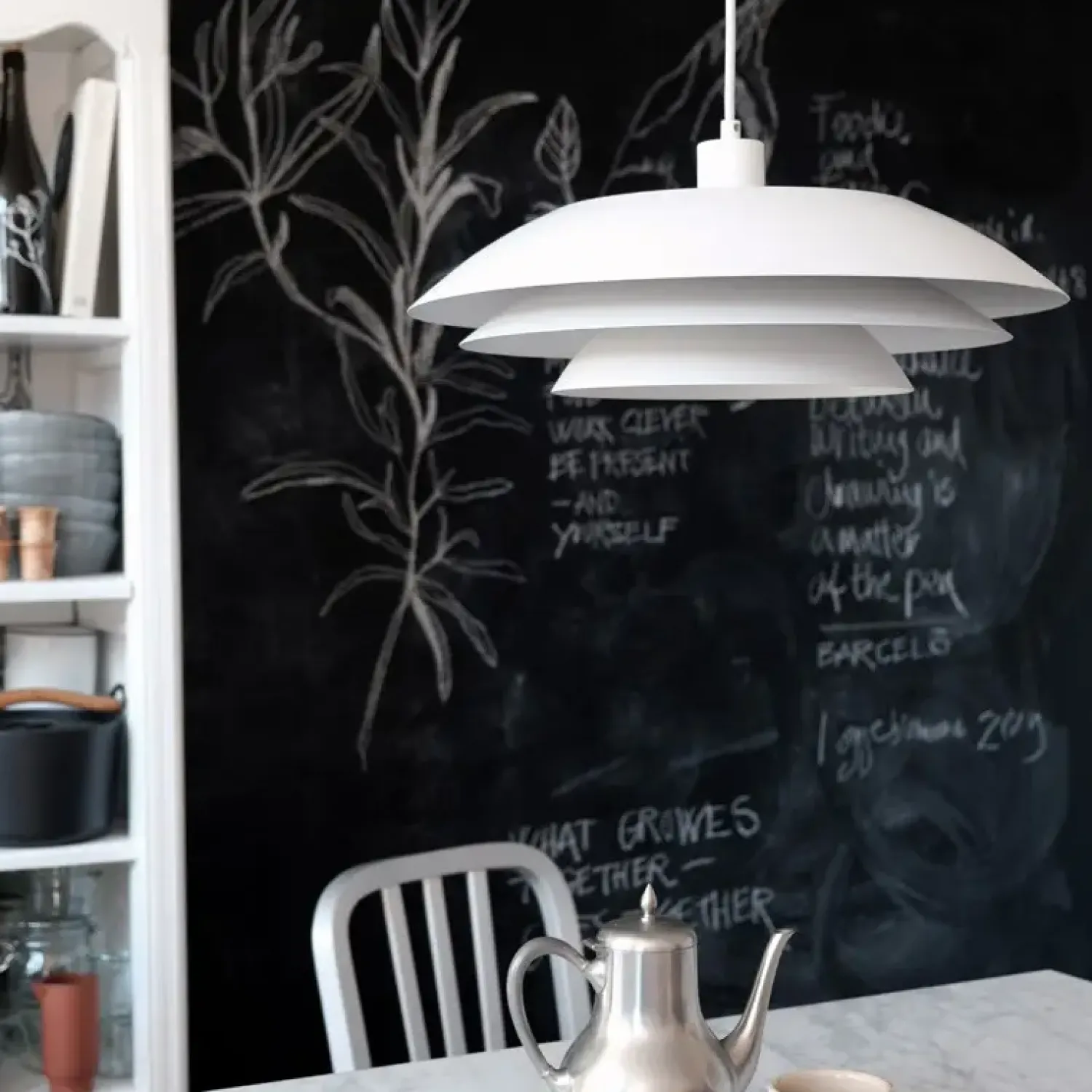 - DL45 pendel Lampe - Mat hvid, 45 cm x 13 cm^Dyberg Larsen Online