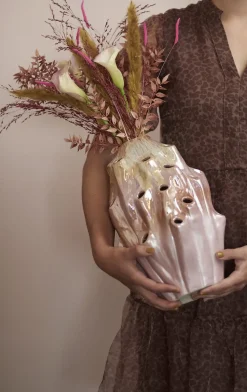 - Lava vase L - Rose - H 33 cm*Eden Outcast Sale