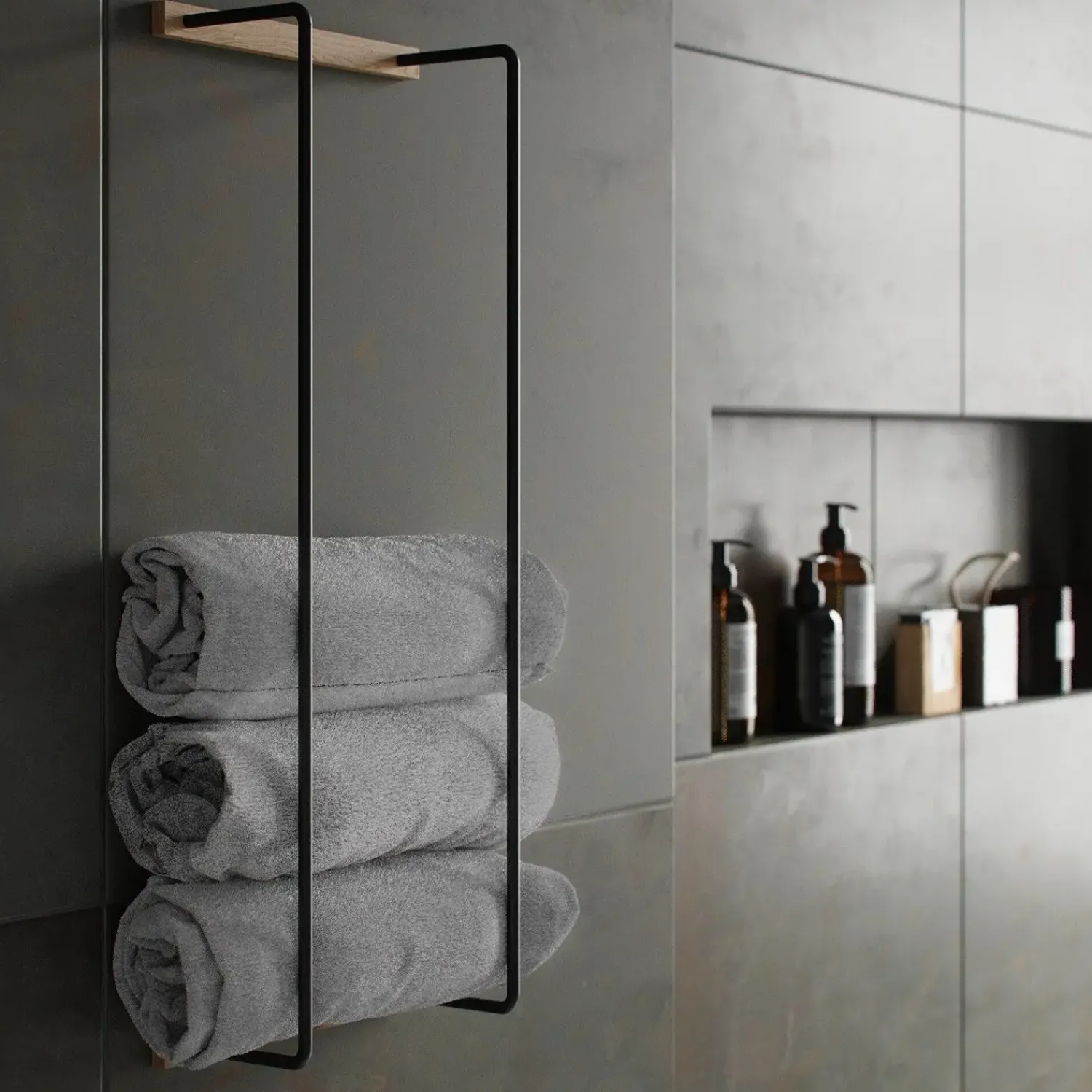 Ekta Living - Håndklædeholder - Towel Rack - Røget Eg^By Wirth New