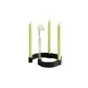 Ekta Living - Lysestage i læder - Belt 4 Candles - Sort læder*By Wirth Outlet