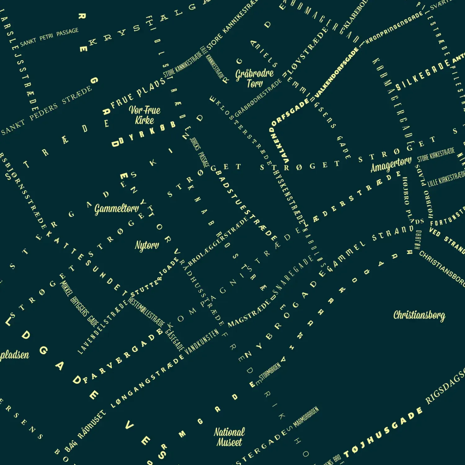 Enklamide - Typemap - København I - nat - 70x100 cm^EMKLAMIDE Discount