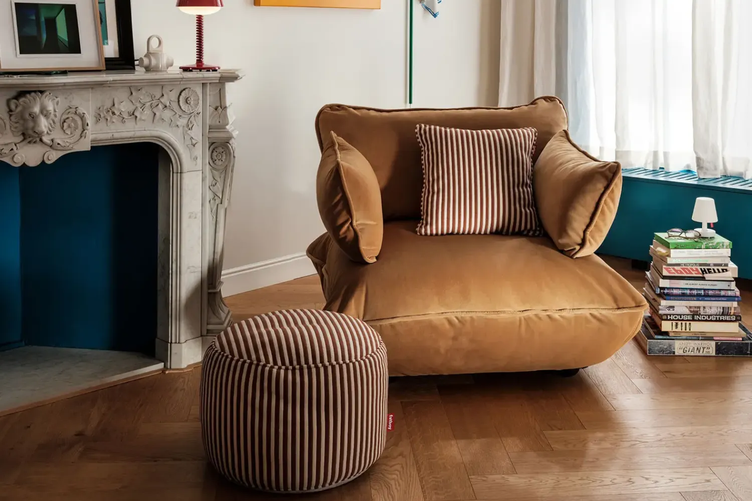 - Puf - Point Terry Cognac Creme - Brun - 35x50 cm^Fatboy