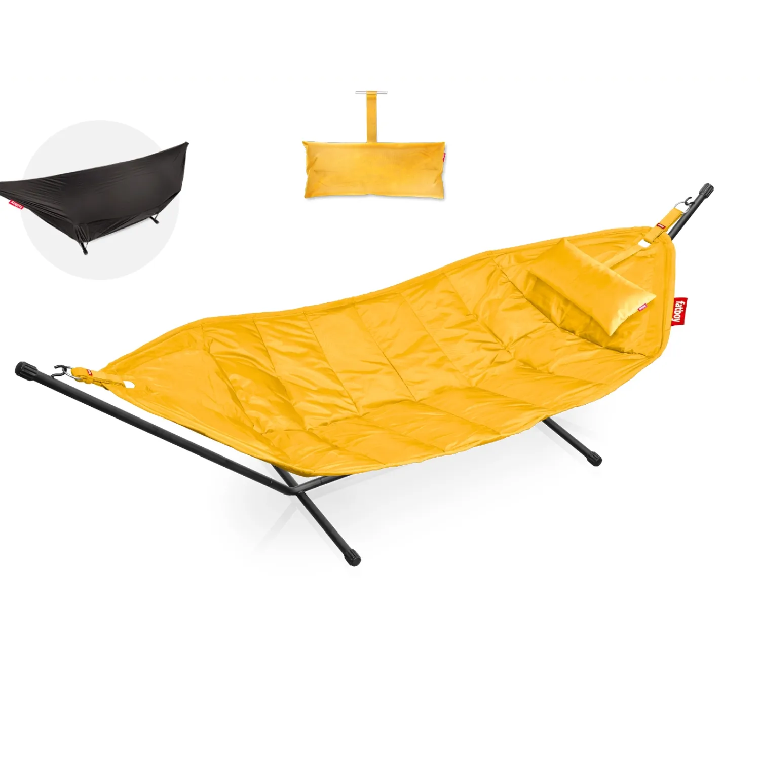 hængekøje Deluxe - Gul - Sæt med hængekøje, pude og regncover*Fatboy Outlet