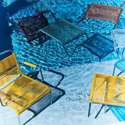 - Fodskammel til udendørs loungestol - Mya spaghetti - Orange*FIAM Discount