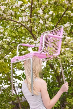 - Havestol - Mya spaghetti m. armlæn - Hvid^FIAM Clearance