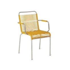 - Havestol - Mya spaghetti m. armlæn - Gul^FIAM New