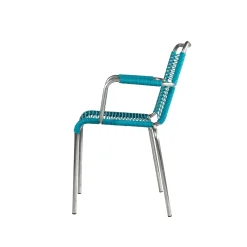 - Havestol - Mya spaghetti m. armlæn - Turkis/Blå*FIAM New
