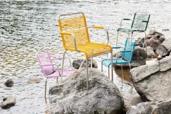 - Havestol - Mya spaghetti m. armlæn - Turkis/Blå*FIAM New