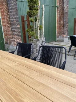 Friis Furniture - Alba spisebord - teaktræ - 200x95 cm - sorte ben^ Online