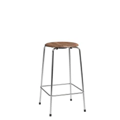 - Barstol - High Dot™ Counter stool 4-legs - walnut veneer, chromed steel*Fritz Hansen New