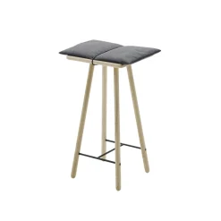Fritz Hansen - Georg Bar Stool low m. grå hynde - Eg*​​​​​​​Fritz Hansen Sale