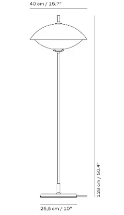 - Gulvlampe - Clam - Opal/Messing - Ø40*Fritz Hansen Best