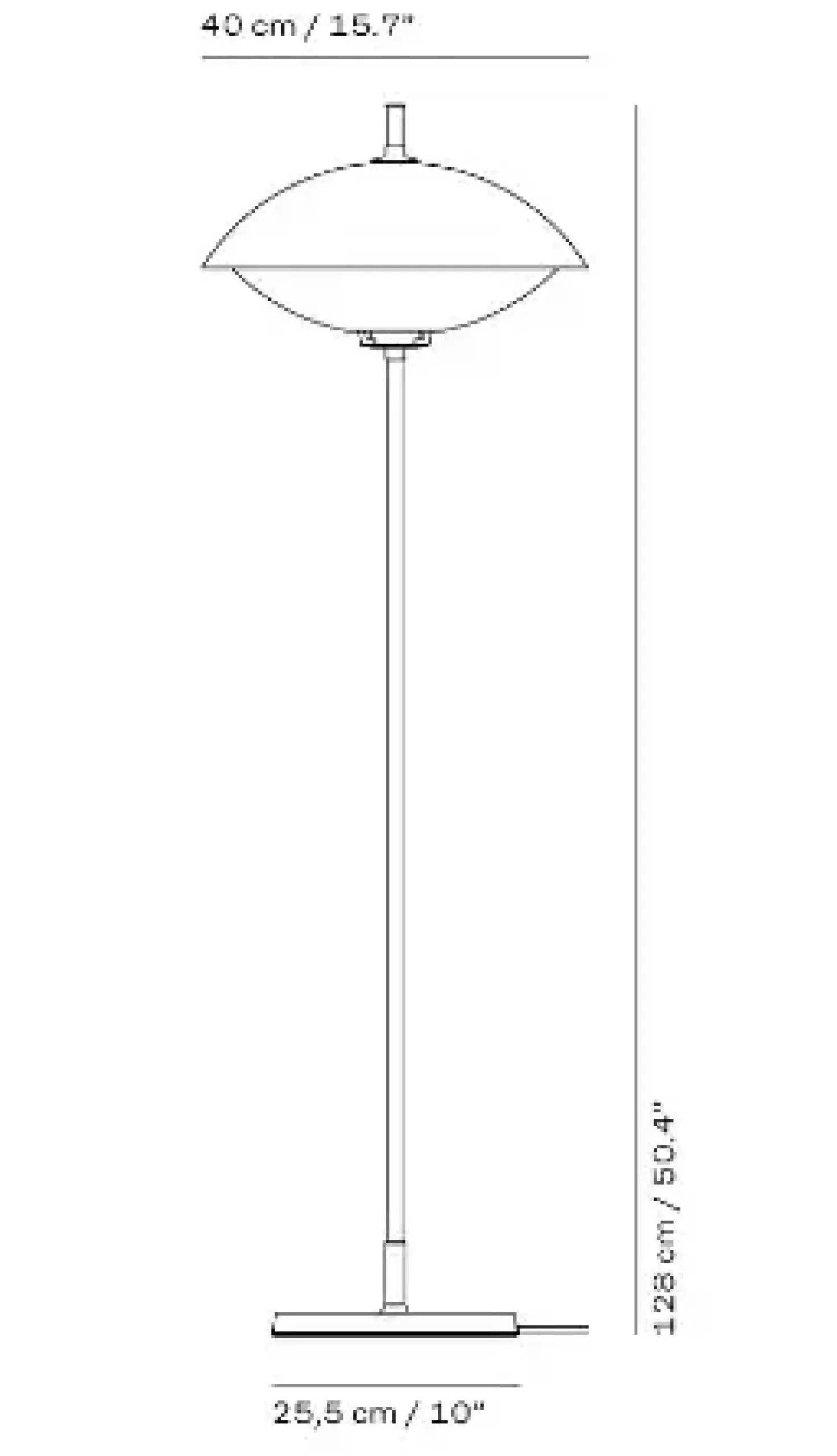 - Gulvlampe - Clam - Opal/Messing - Ø40*Fritz Hansen Best