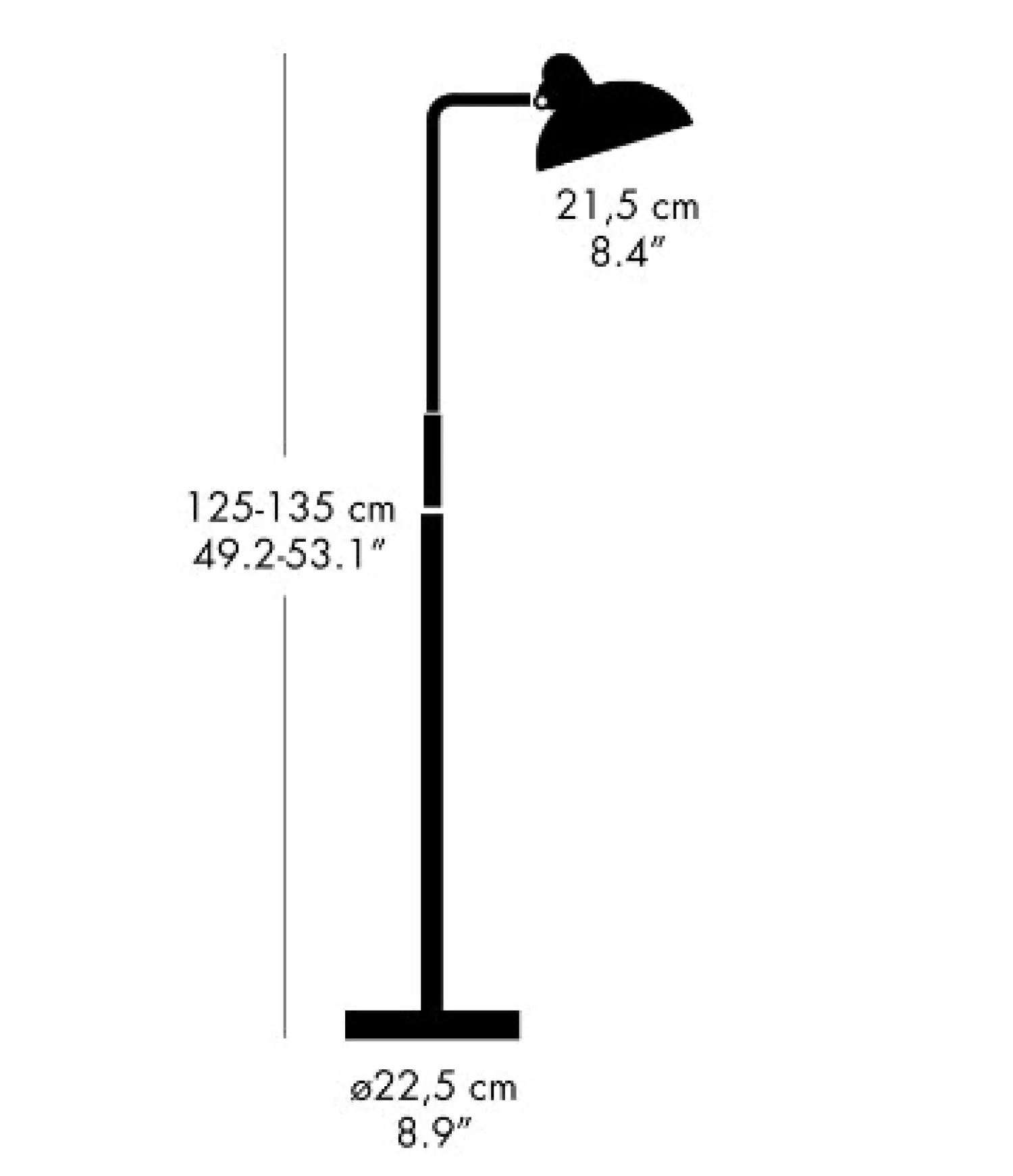 - Kaiser Idell 6580-F - Gulvlampe - Sort*Fritz Hansen Discount