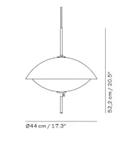 - Loftlampe - Clam - Opal/Messing - Ø44*Fritz Hansen Online