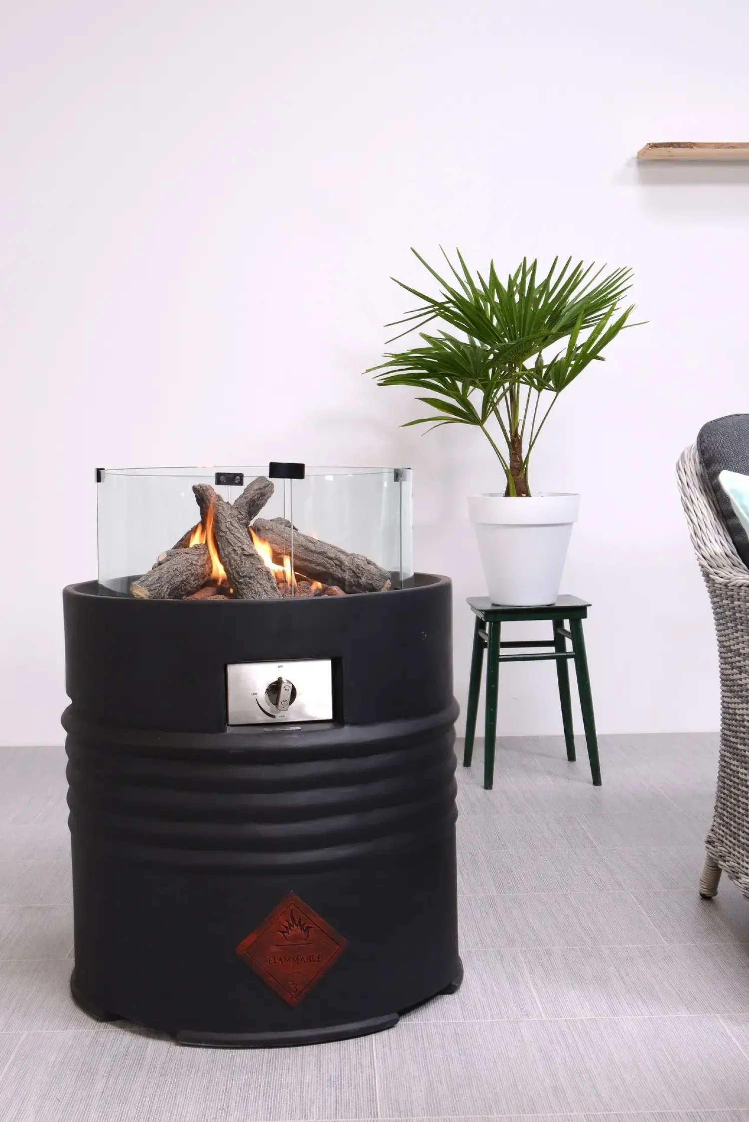 - Bålsted - Cozy Living firepit Barrel - Black/Sort - Ø60xH62 cm*Garden Impressions Hot