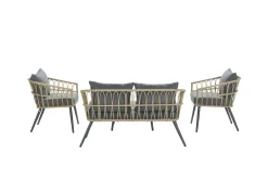 - Lounge Sæt - Franklin - 4-pcs - black/natural^Garden Impressions Online