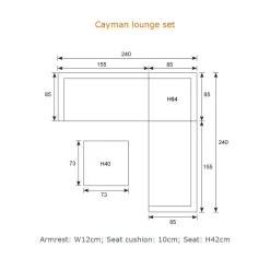 - Lounge Sæt - Cayman - Grå - 240 x 240 cm*Garden Impressions New