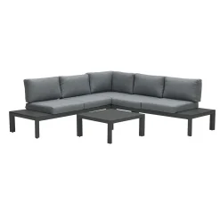 - Lounge Sæt - Adelaide - 4-pcs - black/grey*Garden Impressions Outlet