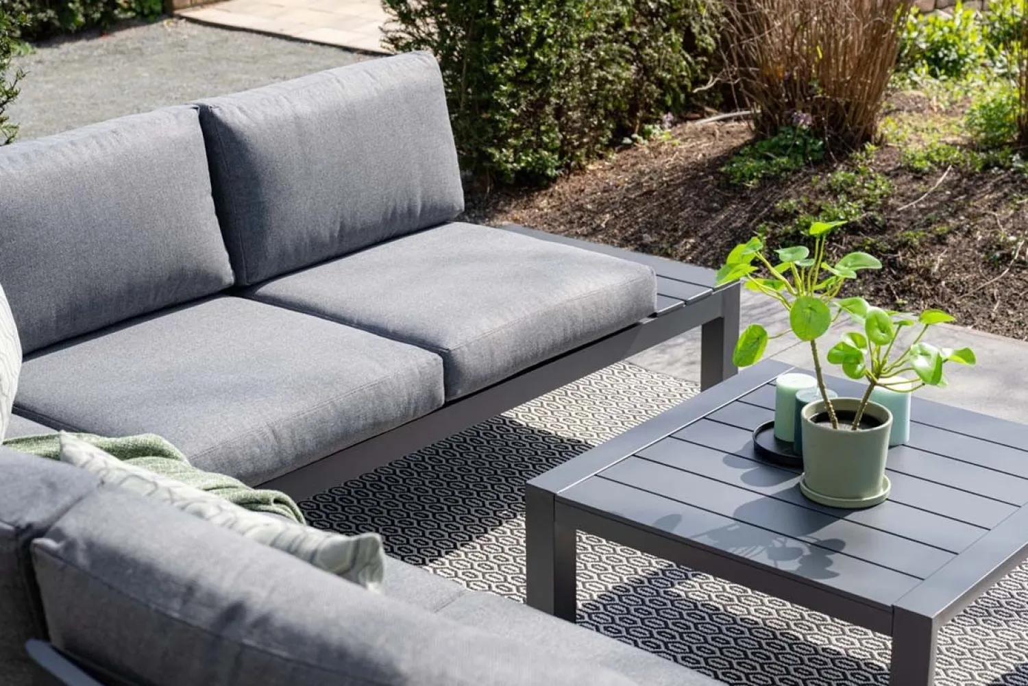 - Lounge Sæt - Adelaide - 4-pcs - black/grey*Garden Impressions Outlet