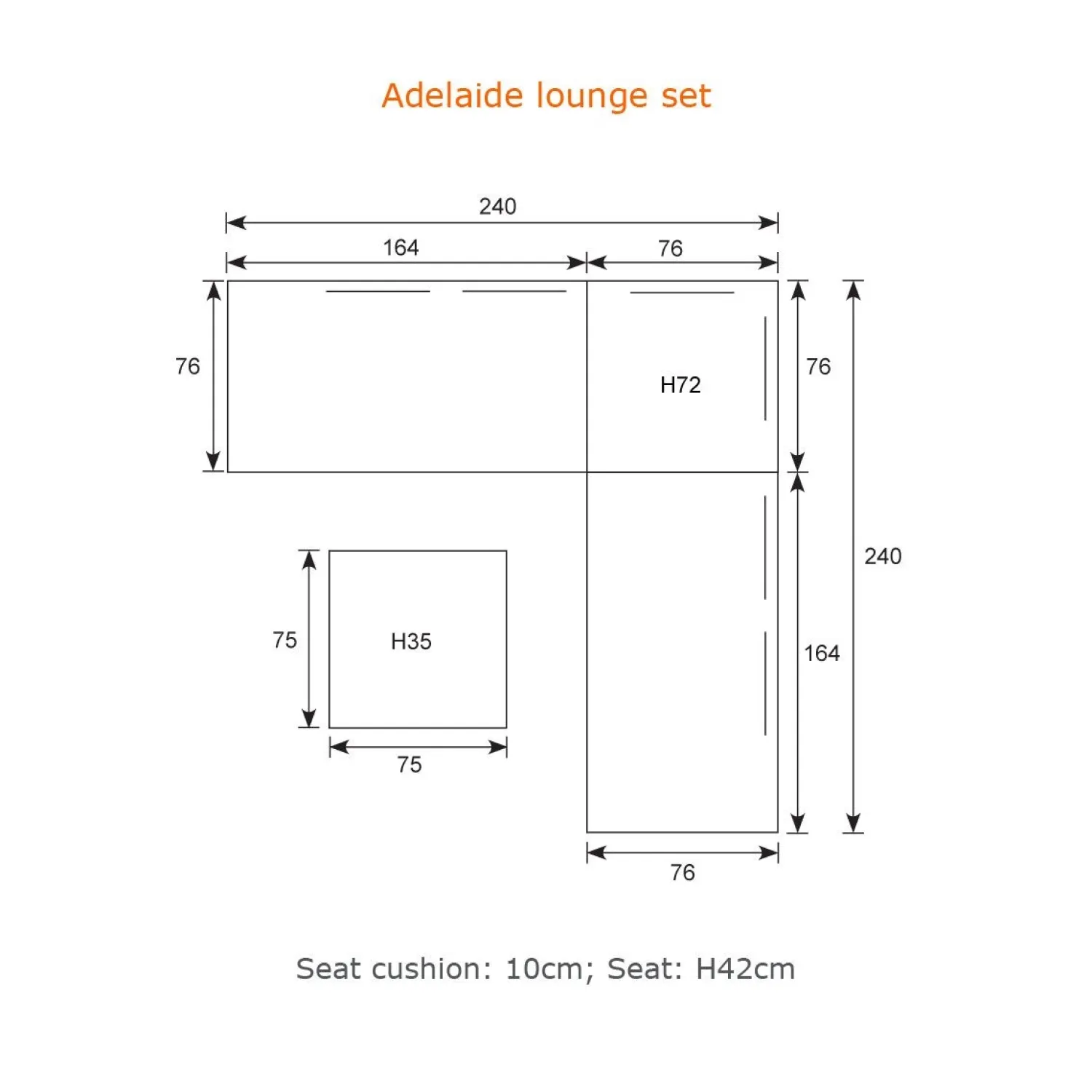 - Lounge Sæt - Adelaide - 4-pcs - black/grey*Garden Impressions Outlet