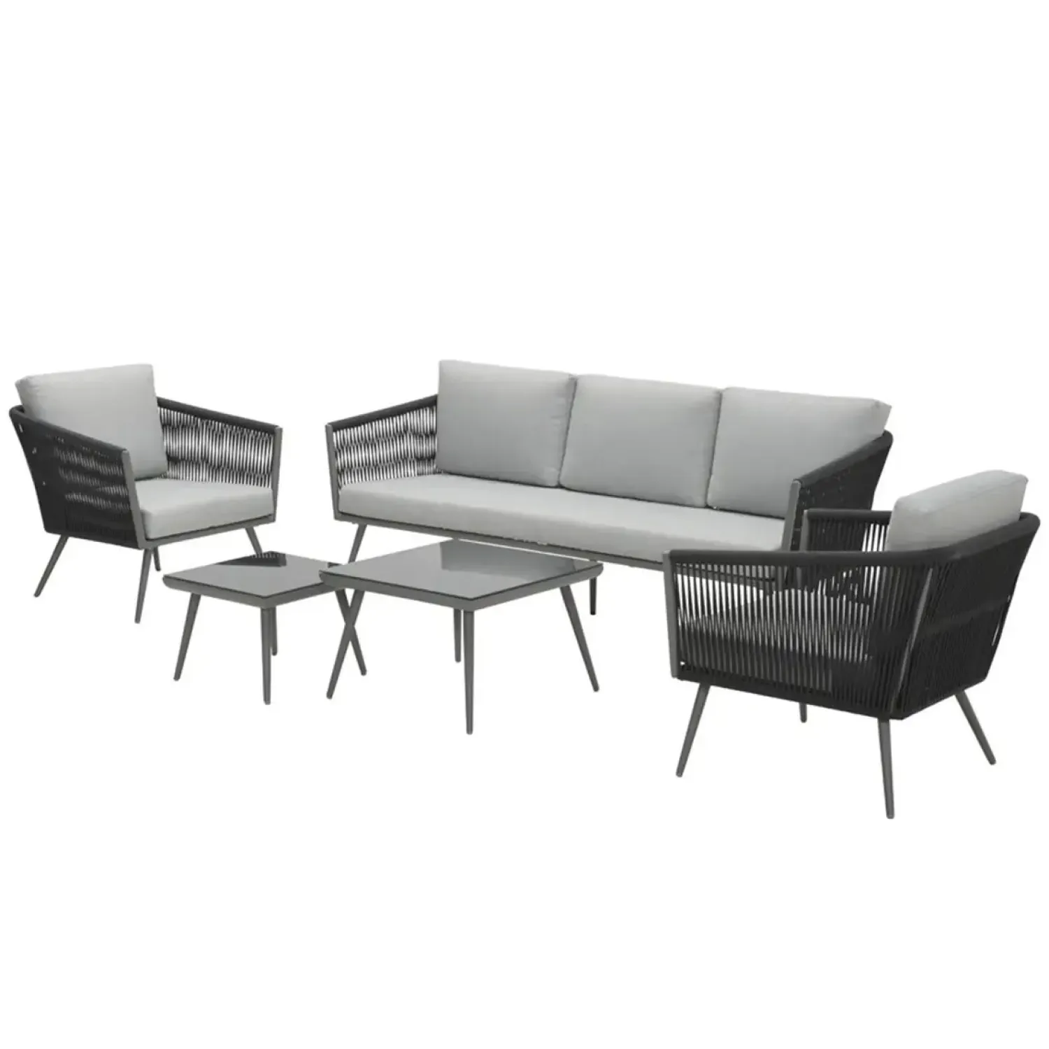 - Lounge Sæt - Canberra - set 5-pcs - arctic grey*Garden Impressions Online