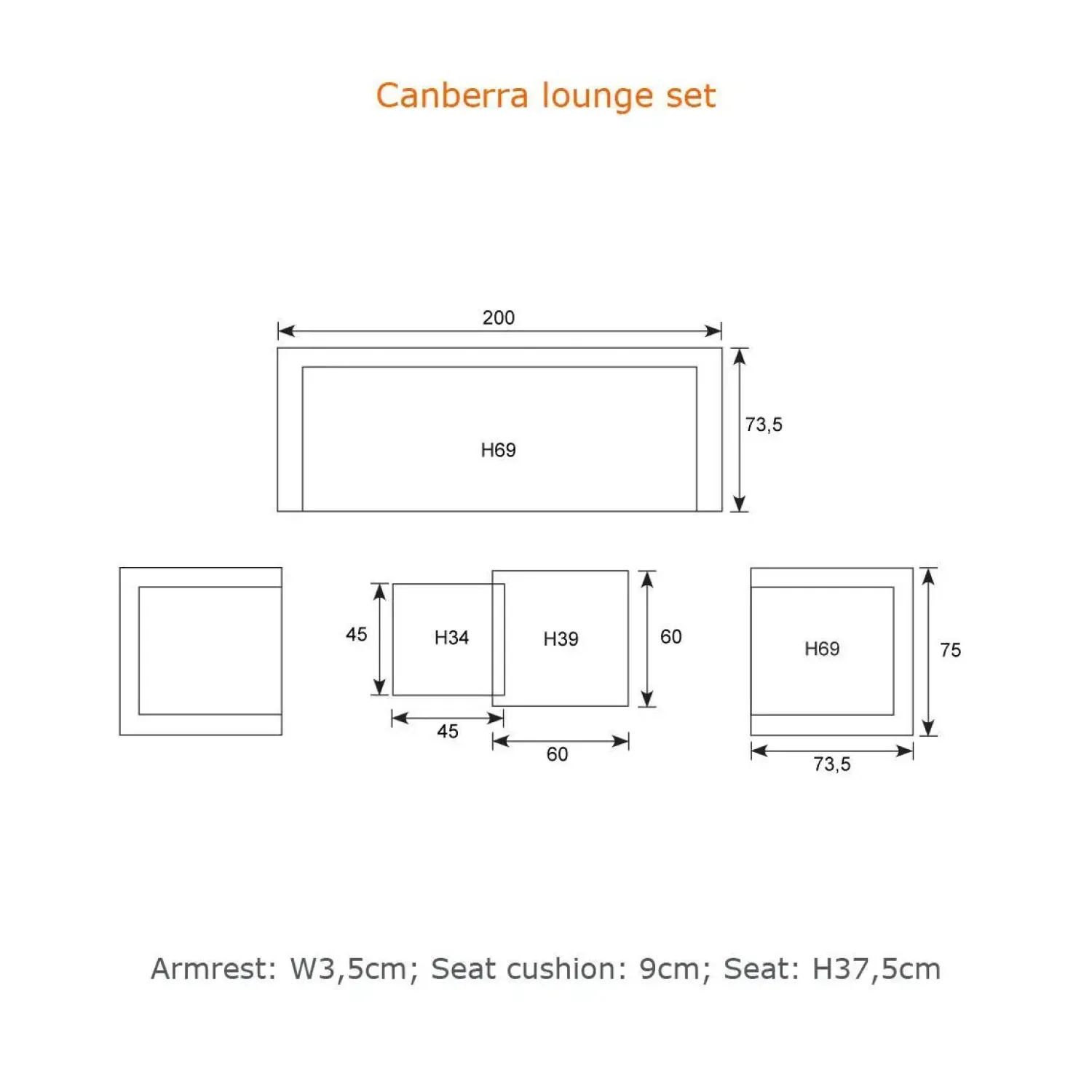 - Lounge Sæt - Canberra - set 5-pcs - arctic grey*Garden Impressions Online