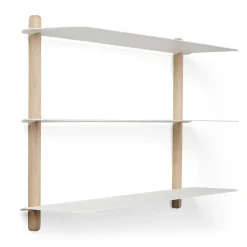 - NIVO A væghylde - Hvid - Lys Eg - 42 x 64 cm^Gejst Outlet