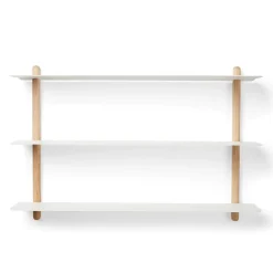 - NIVO A væghylde - Hvid - Lys Eg - 42 x 64 cm^Gejst Outlet