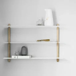 - NIVO A væghylde - Hvid - Lys Eg - 42 x 64 cm^Gejst Outlet