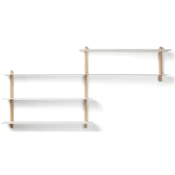 - NIVO B væghylde - Hvid - Lys Eg - 59x118x15 cm*Gejst Best
