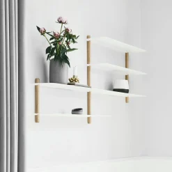 - NIVO B væghylde - Hvid - Lys Eg - 59x118x15 cm*Gejst Best