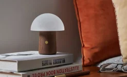 - Alice Mushroom Lamp - Mini - Valnød - 13x10 cm^Gingko Clearance