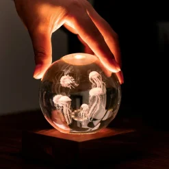 - Amber Crystal Light Bordlampe - 3D Jelly Fish*Gingko Outlet